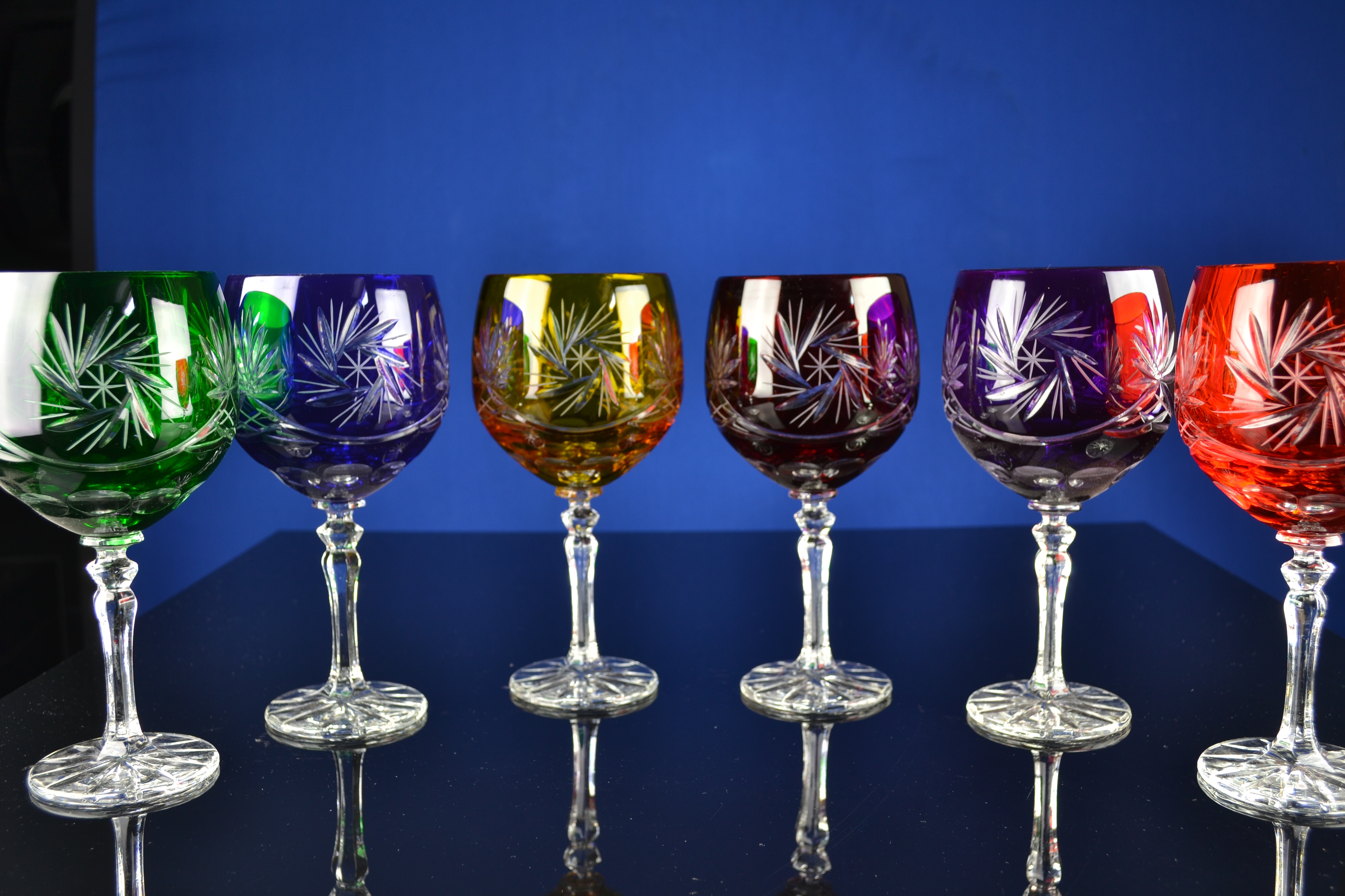 Wijnglazen gekleurd - Crystal-online de met het mooiste goedkoopste